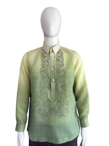 Barong Piña Jusi Sage Green Monochromatic