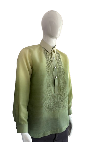 Barong Piña Jusi Sage Green Monochromatic