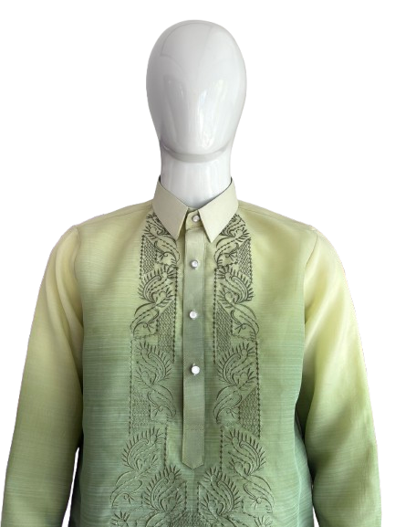 Barong Piña Jusi Sage Green Monochromatic