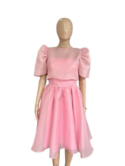 Modern Filipiniana Dress (Pink)